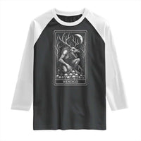 Wendigo Raglan Shirt Tarot Card Horror Cryptid Occult Dark Fantasy - Wonder Print Shop