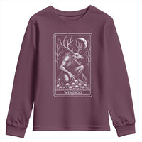 Wendigo Youth Sweatshirt Tarot Card Horror Cryptid Occult Dark Fantasy - Wonder Print Shop