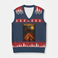 Wendigo V-Neck Knit Sweater Vest Halloween Cryptid Horror Mythical Creature - Wonder Print Shop