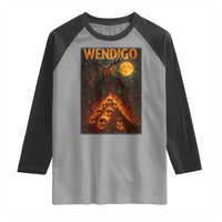 Wendigo Raglan Shirt Halloween Cryptid Horror Mythical Creature - Wonder Print Shop