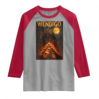 Wendigo Raglan Shirt Halloween Cryptid Horror Mythical Creature - Wonder Print Shop