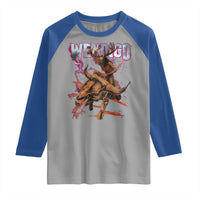 Wendigo Raglan Shirt Riding Skeleton Cryptid Occult Dark Fantasy - Wonder Print Shop