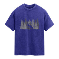 Wendigo Washed Cotton T-Shirt Mountain Trees Cryptid Occult Dark Fantasy