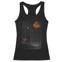 Halloween Wendigo Racerback Tank Top Scary Pumpkin Moon - Wonder Print Shop