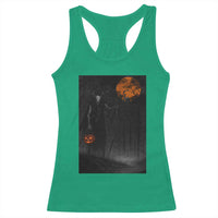 Halloween Wendigo Racerback Tank Top Scary Pumpkin Moon - Wonder Print Shop