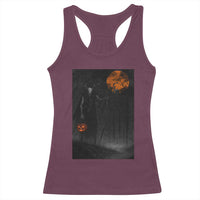 Halloween Wendigo Racerback Tank Top Scary Pumpkin Moon - Wonder Print Shop
