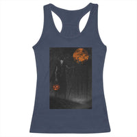 Halloween Wendigo Racerback Tank Top Scary Pumpkin Moon - Wonder Print Shop