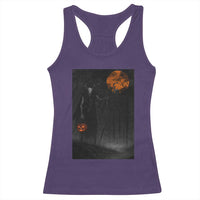 Halloween Wendigo Racerback Tank Top Scary Pumpkin Moon - Wonder Print Shop