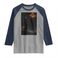 Halloween Wendigo Raglan Shirt Scary Pumpkin Moon - Wonder Print Shop