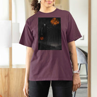 Halloween Wendigo T Shirt For Women Scary Pumpkin Moon - Wonder Print Shop