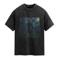 Wendigo Starry Night Washed Cotton T-Shirt Van Gogh Dark Fantasy Cryptid Lovers