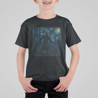 Wendigo Starry Night T Shirt For Kid Van Gogh Dark Fantasy Cryptid Lovers - Wonder Print Shop