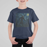 Wendigo Starry Night T Shirt For Kid Van Gogh Dark Fantasy Cryptid Lovers - Wonder Print Shop