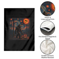 Bigfoot Starry Night Garden Flag Funny Halloween Van Gogh Sasquatch Lovers - undefined