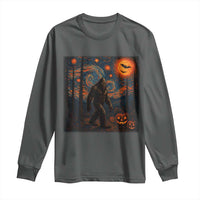 Bigfoot Starry Night Long Sleeve Shirt Funny Halloween Van Gogh Sasquatch Lovers - Wonder Print Shop