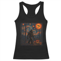Bigfoot Starry Night Racerback Tank Top Funny Halloween Van Gogh Sasquatch Lovers - Wonder Print Shop