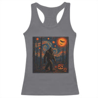 Bigfoot Starry Night Racerback Tank Top Funny Halloween Van Gogh Sasquatch Lovers - Wonder Print Shop