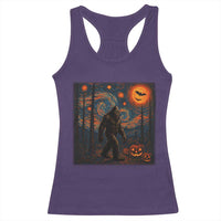 Bigfoot Starry Night Racerback Tank Top Funny Halloween Van Gogh Sasquatch Lovers - Wonder Print Shop