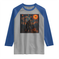 Bigfoot Starry Night Raglan Shirt Funny Halloween Van Gogh Sasquatch Lovers - Wonder Print Shop