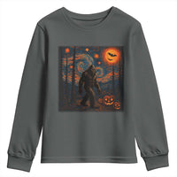 Bigfoot Starry Night Youth Sweatshirt Funny Halloween Van Gogh Sasquatch Lovers - Wonder Print Shop