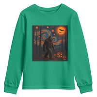 Bigfoot Starry Night Youth Sweatshirt Funny Halloween Van Gogh Sasquatch Lovers - Wonder Print Shop