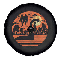 Cryptid Monsters Spare Tire Cover Bigfoot Loch Ness Monster Mothman Aliens Weirdcore Folk Horror