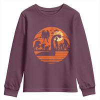Cryptid Monsters Youth Sweatshirt Bigfoot Loch Ness Monster Mothman Aliens Weirdcore Folk Horror