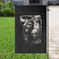 Bigfoot Alien Loch Ness Monster Garden Flag Funny Cryptid UFO Selfie Sasquatch Rock On - Wonder Print Shop
