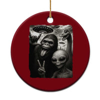 Bigfoot Alien Loch Ness Monster Ceramic Ornament Funny Cryptid UFO Selfie Sasquatch Rock On - Wonder Print Shop