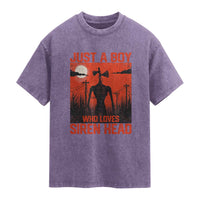 Siren Head Washed Cotton T-Shirt American Cryptid Lovers Boy