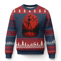 Siren Head Ugly Christmas Sweater Supernatural American Cryptid Full Blood Moon Halloween - Wonder Print Shop
