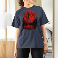 Siren Head T Shirt For Women Supernatural American Cryptid Full Blood Moon Halloween - Wonder Print Shop