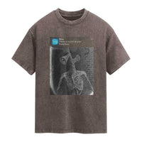 Funny Siren Head Washed Cotton T-Shirt Ring with Motion Meme