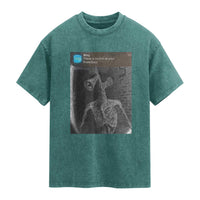 Funny Siren Head Washed Cotton T-Shirt Ring with Motion Meme