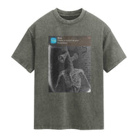 Funny Siren Head Washed Cotton T-Shirt Ring with Motion Meme