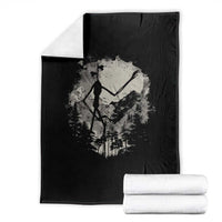 Siren Head Throw Blanket Retro Vintage American Cryptid Mountain Trees - Wonder Print Shop