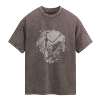 Siren Head Washed Cotton T-Shirt Retro Vintage American Cryptid Mountain Trees