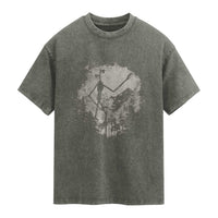 Siren Head Washed Cotton T-Shirt Retro Vintage American Cryptid Mountain Trees
