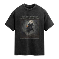 Headless Horseman Washed Cotton T-Shirt Vintage Gothic Scary Costume Halloween October Festive