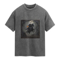 Headless Horseman Washed Cotton T-Shirt Vintage Gothic Scary Costume Halloween October Festive