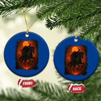Scary Pumpkin Headless Horseman Halloween Ceramic Ornament - Wonder Print Shop