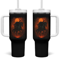 Scary Pumpkin Headless Horseman Halloween Tumbler With Handle - Wonder Print Shop