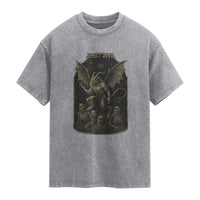 Jersey Devil Washed Cotton T-Shirt Vintage Weird Creepy Creature Leeds Devil