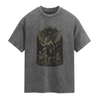 Jersey Devil Washed Cotton T-Shirt Vintage Weird Creepy Creature Leeds Devil