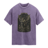 Jersey Devil Washed Cotton T-Shirt Vintage Weird Creepy Creature Leeds Devil