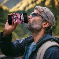 In October We Wear Pink Football Breast Cancer Awareness 4 in 1 Can Cooler Tumbler Pink Ribbon Checkered Game Day - Wonder Print Shop