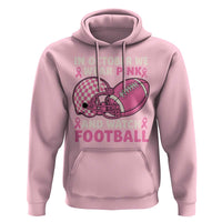 In October We Wear Pink Football Breast Cancer Awareness Hoodie Pink Ribbon Checkered Game Day - Wonder Print Shop