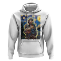 Funny Moo-Deng Baby Pygmy Hippo Hoodie Cute Zoo For Family Jesus Loves Moo Deng Van Gogh Starry Night