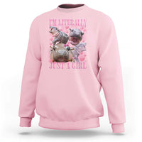 Funny Moo-Deng Baby Pygmy Hippo Sweatshirt Funny I'm Literally Just a Girl Cute Zoo For Family - Wonder Print Shop