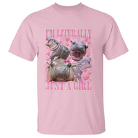 Funny Moo-Deng Baby Pygmy Hippo T Shirt Funny I'm Literally Just a Girl Cute Zoo For Family - Wonder Print Shop
